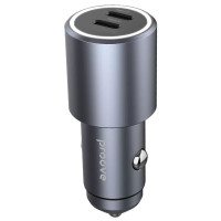 Адаптер автомобільний Proove Double Energy 2 х Type-C / 50W Grey