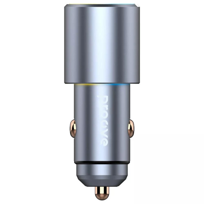 Адаптер автомобильный Proove Double Energy 2 х Type-C / 50W Grey