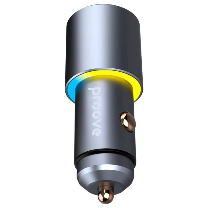 Адаптер автомобильный Proove Double Energy 2 х Type-C / 50W Grey