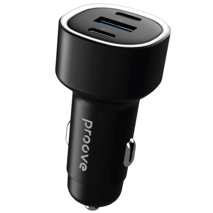Адаптер автомобільний Proove Flash 2 х Type-C / USB / 60W Black