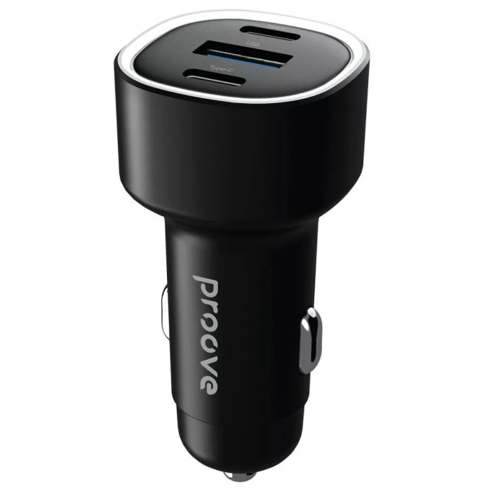 Адаптер автомобільний Proove Flash 2 х Type-C / USB / 60W Black
