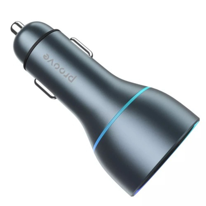Адаптер автомобильный Proove Super Charge 2 х Type-C / USB / 130W Grey