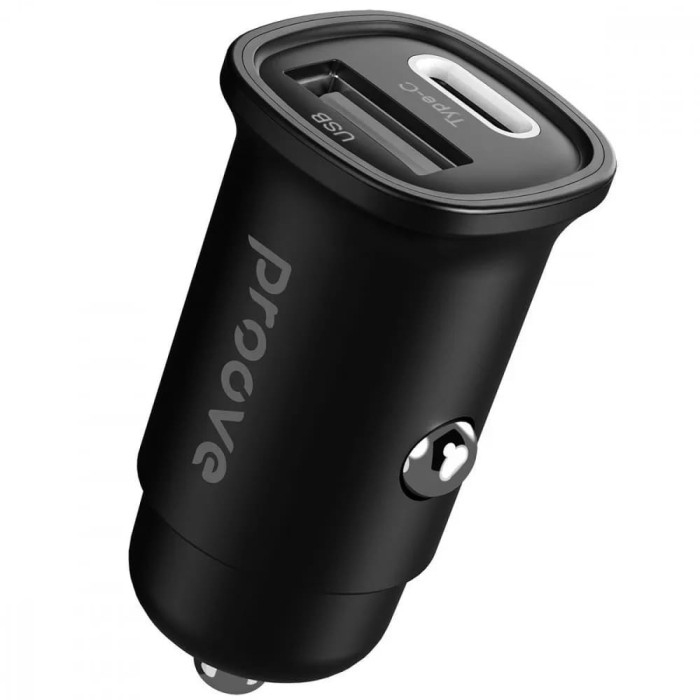 Адаптер автомобільний та кабель Proove Flash Type-C / USB / 30W Black