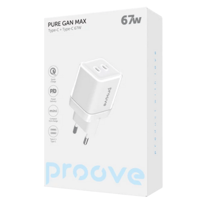 Сетевое зарядное устройство Proove Pure GaN Max 67W White