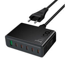 Зарядний пристрій 6 в 1 HOCO C152A 1 х USB / 5 х Type-C, PD/QC, 70W/3A, Black