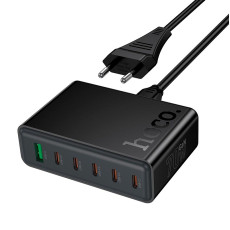 Зарядний пристрій 6 в 1 HOCO C152A 1 х USB / 5 х Type-C, PD/QC, 70W/3A, Black