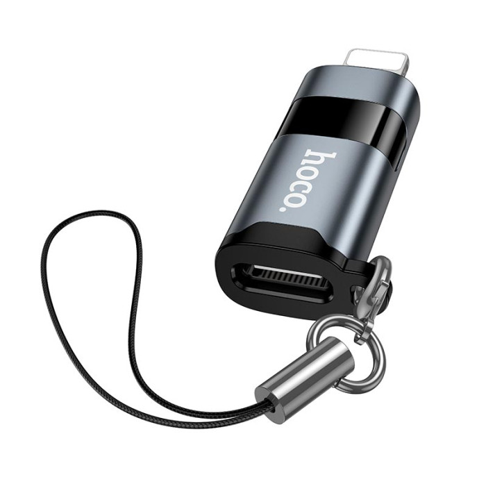 Перехідник HOCO UA44 Lightning to Type-C 30W Grey
