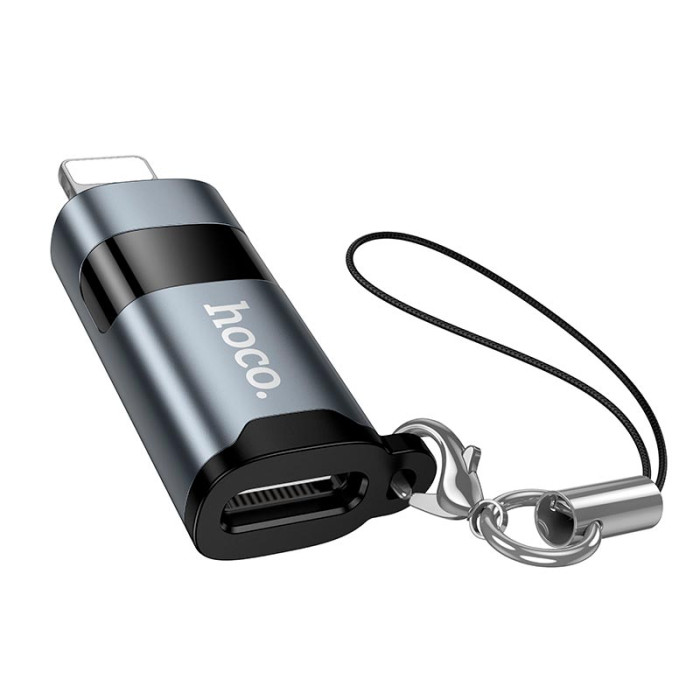 Перехідник HOCO UA44 Lightning to Type-C 30W Grey